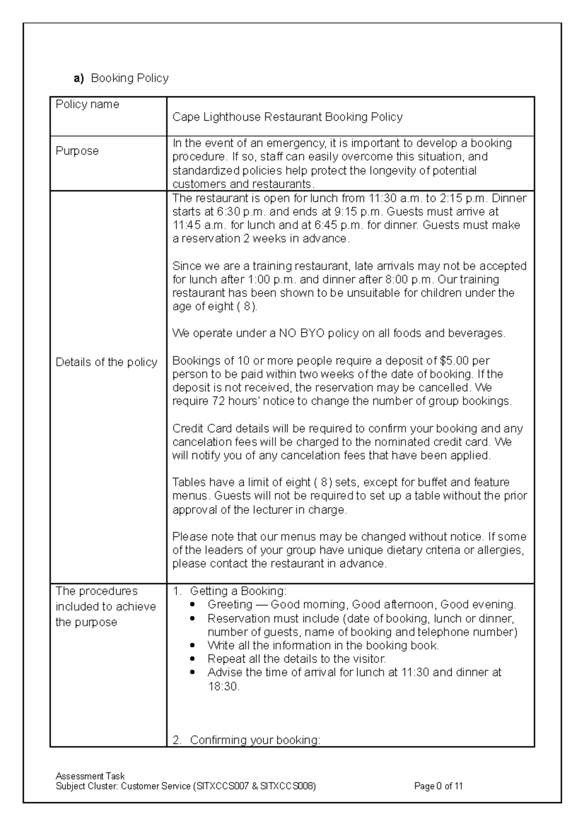 customer-service-policy-example-1-a-booking-policy-policy-name