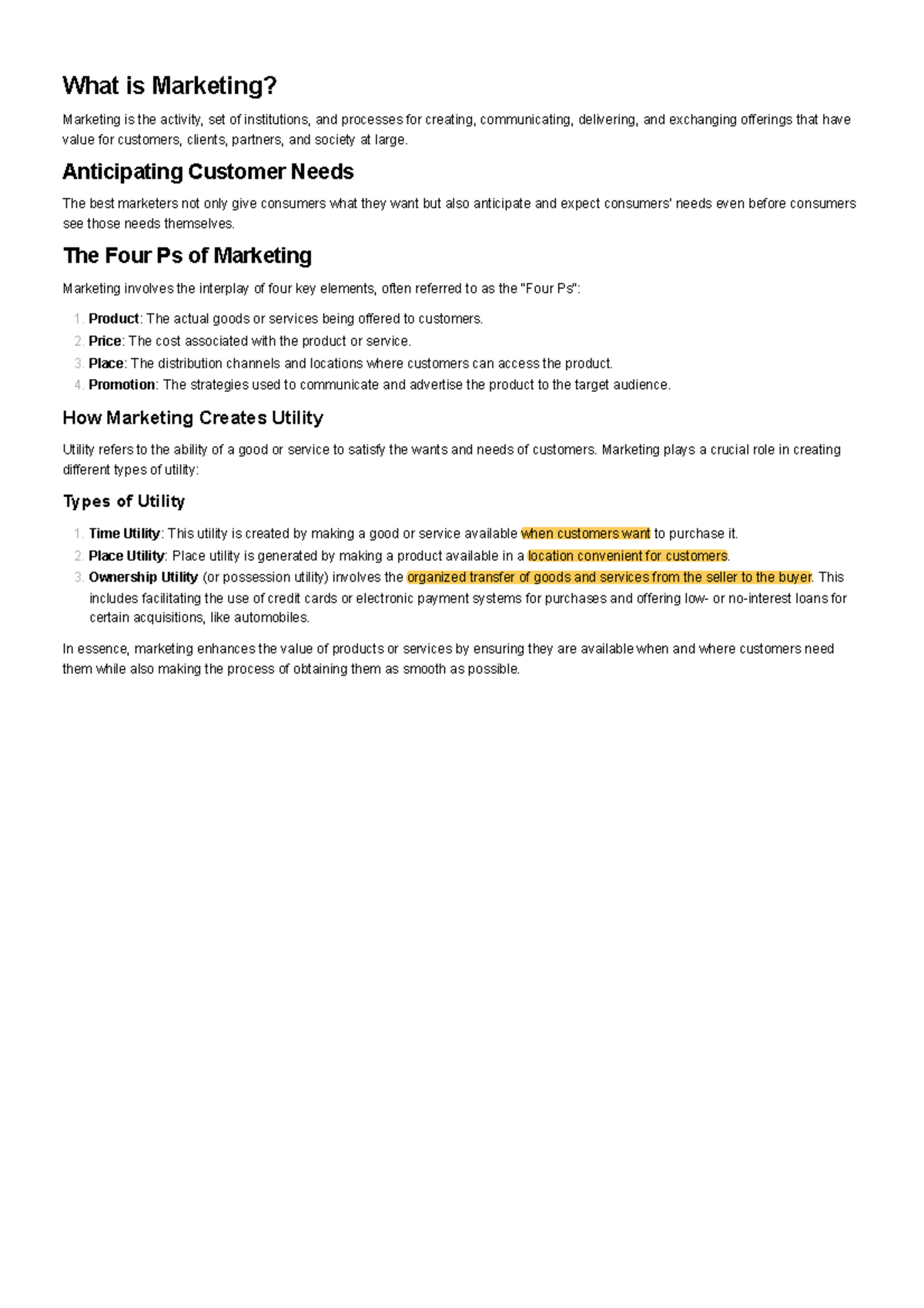 Chapter 12 - Summary Introduction to Management - What is Marketing ...