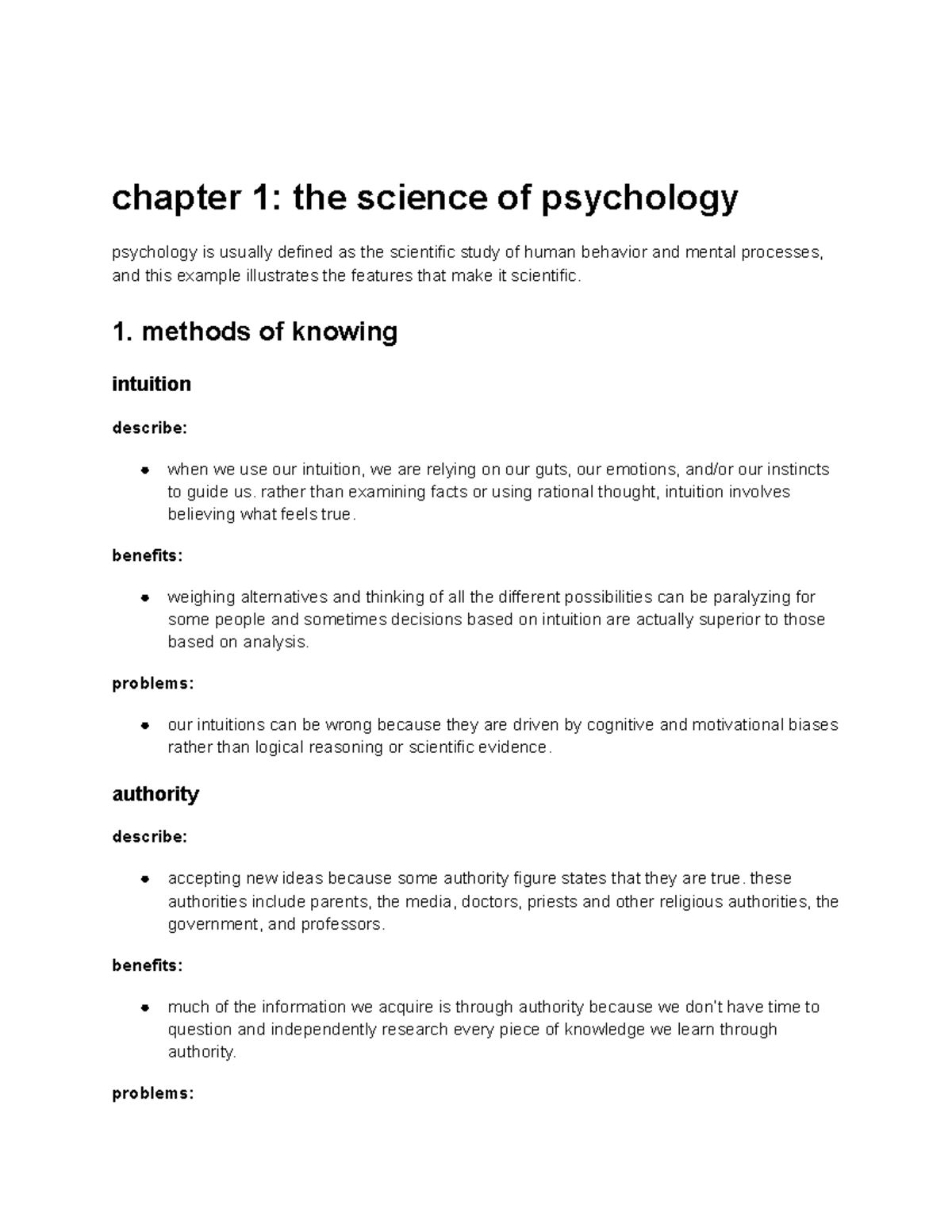 Chapter 1 the science of psychology - chapter 1: the science of ...