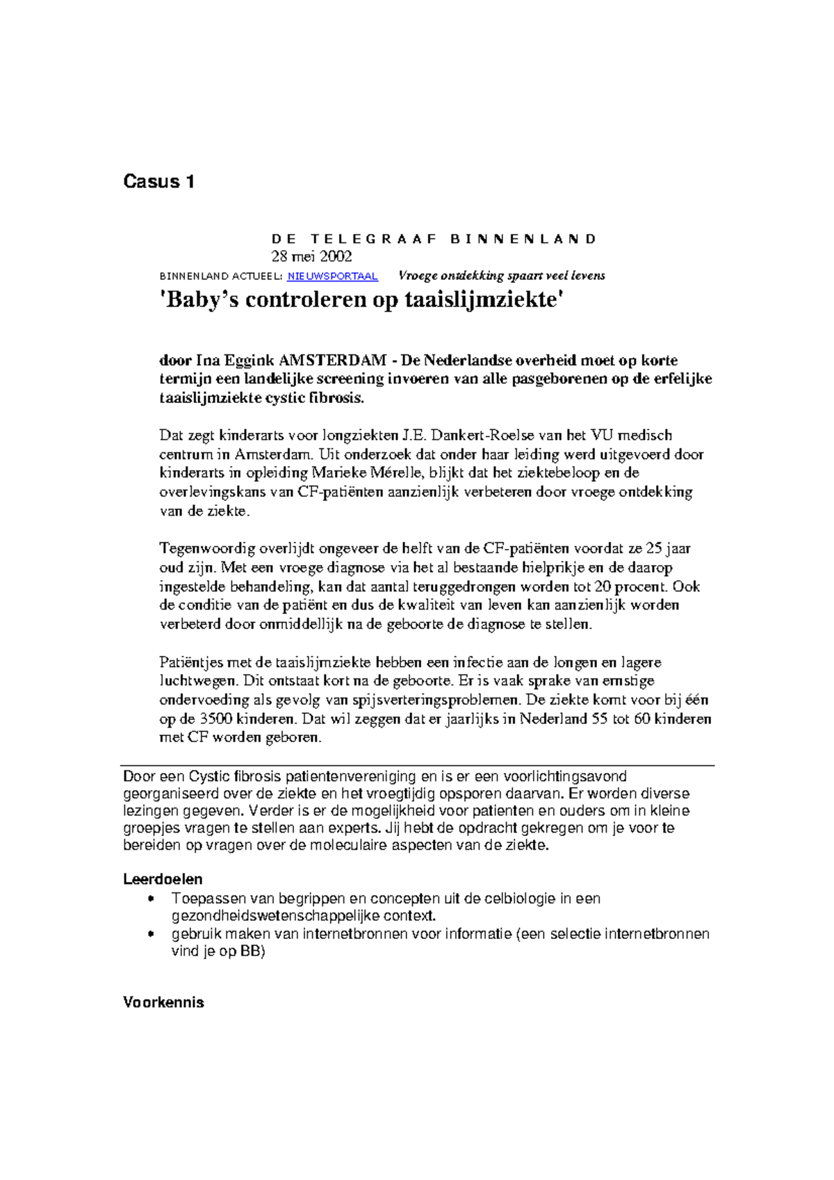 Casus 1 Vragen En Antwoorden Studeersnel