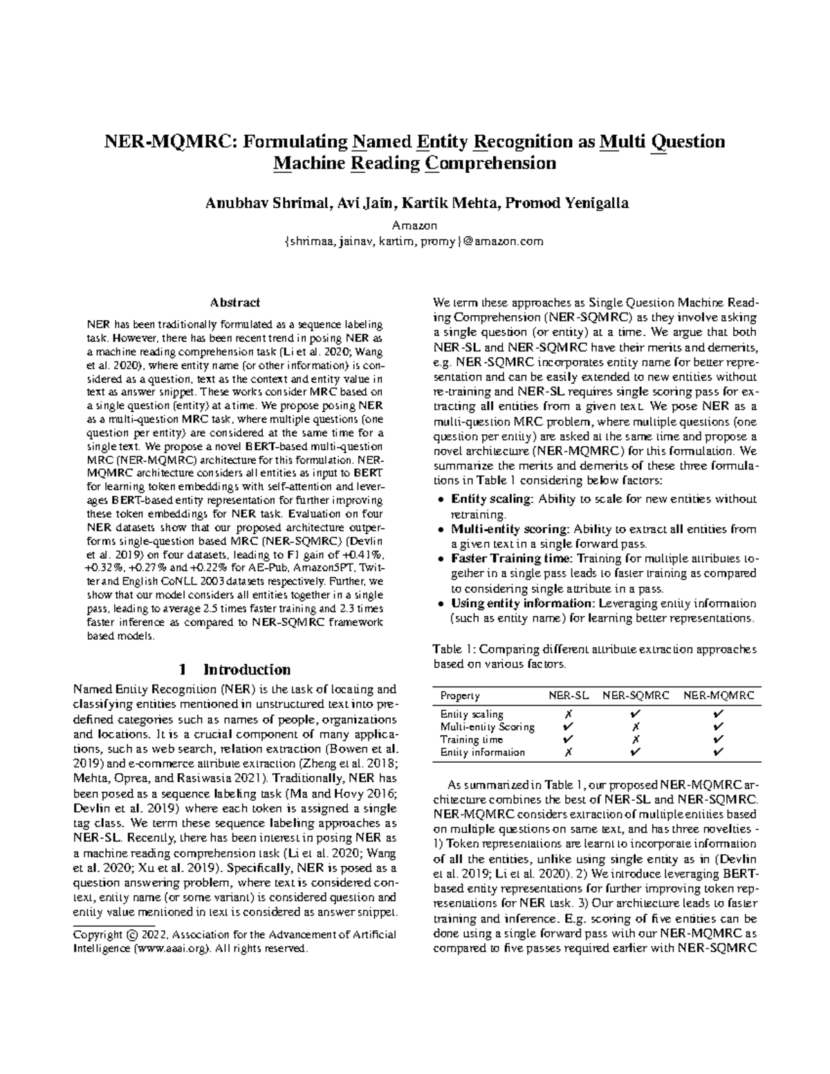 Aaai main paper NERMQMRC Formulating Named Entity Recognition as