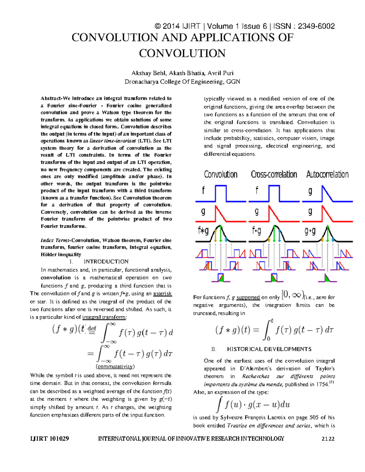 Convolution Paper computer graphics notes on certain topic in computing ...