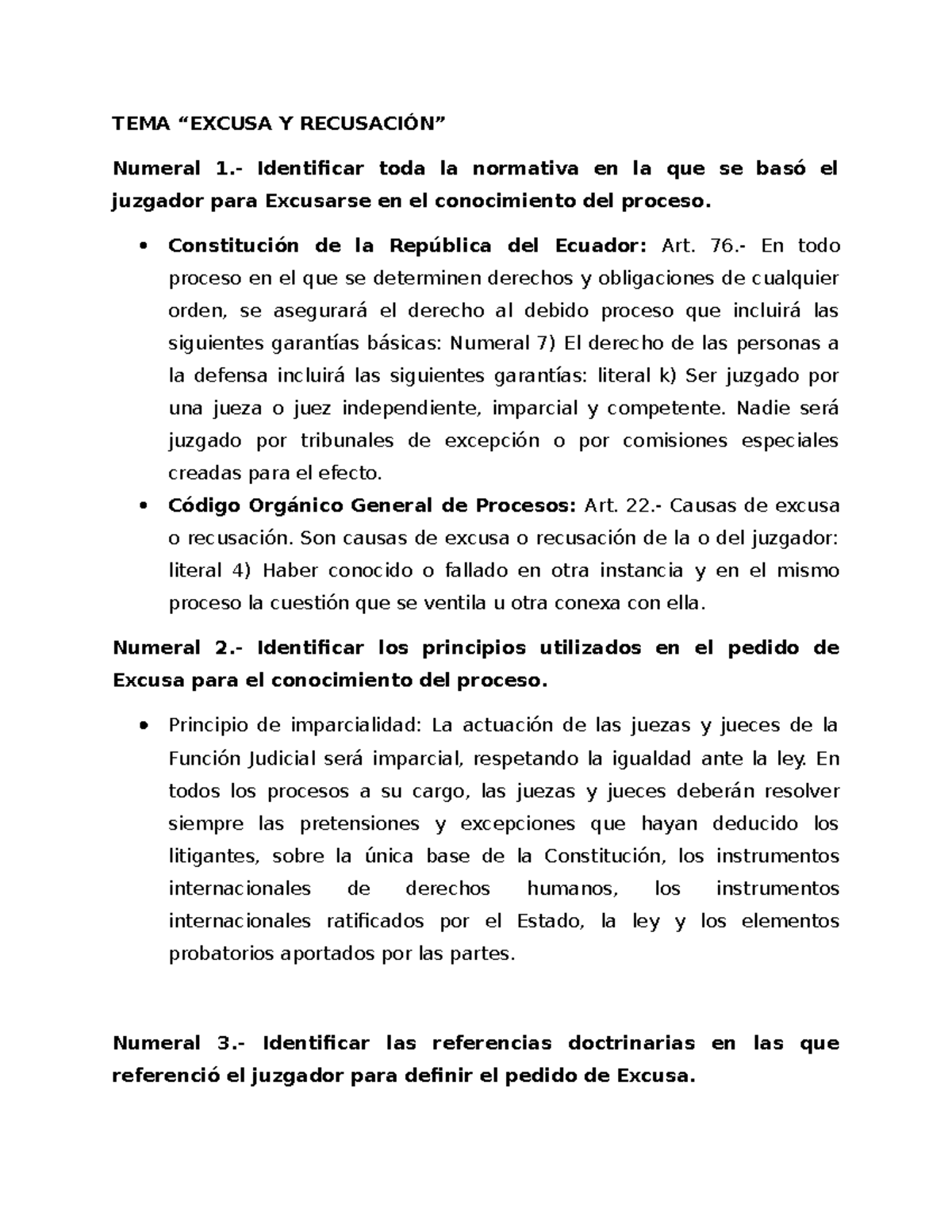 Escusa Y Recusación; Estudio De Caso - TEMA “EXCUSA Y RECUSACIÓN ...