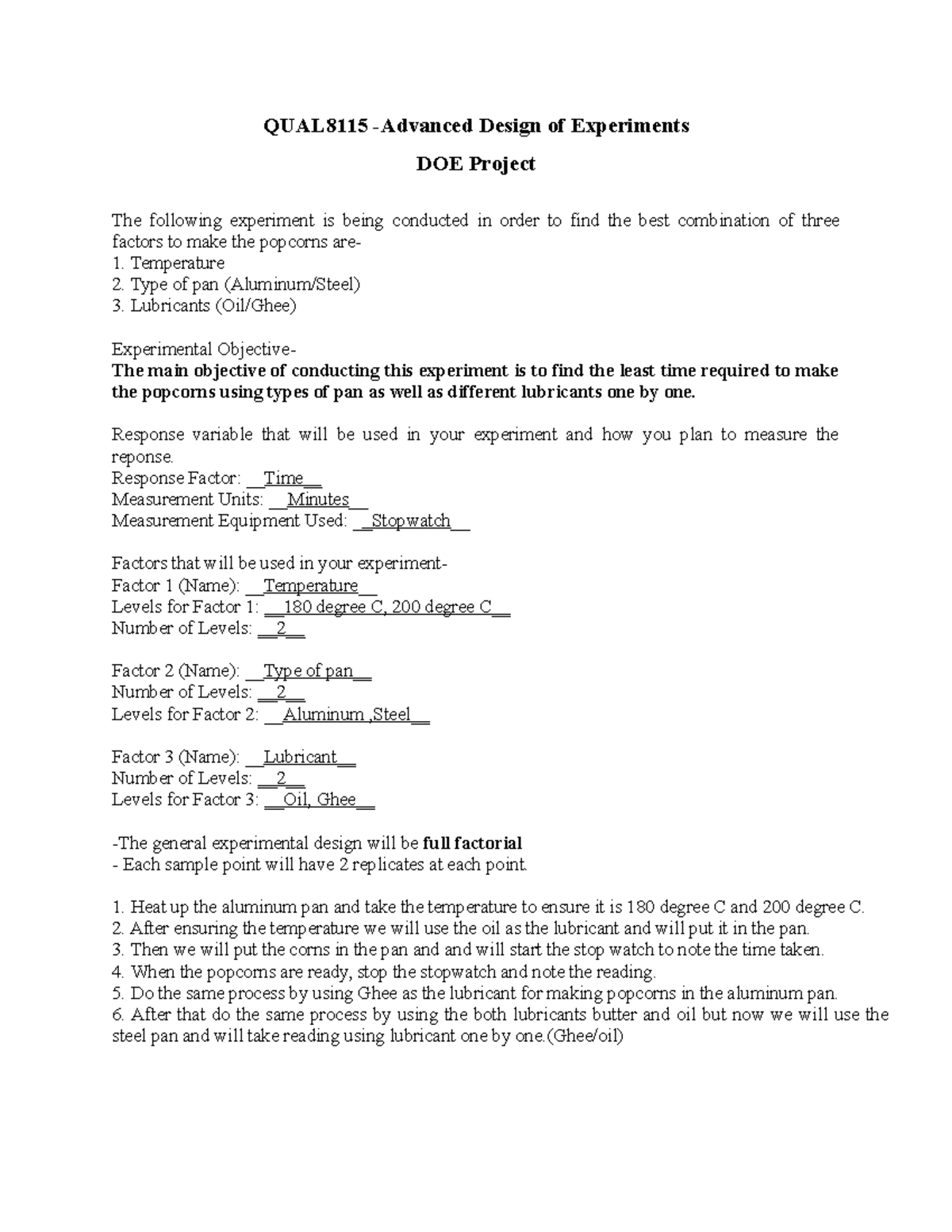 ABCVVHRGRRTJTRRTRT - QUAL8115 -Advanced Design of Experiments DOE ...