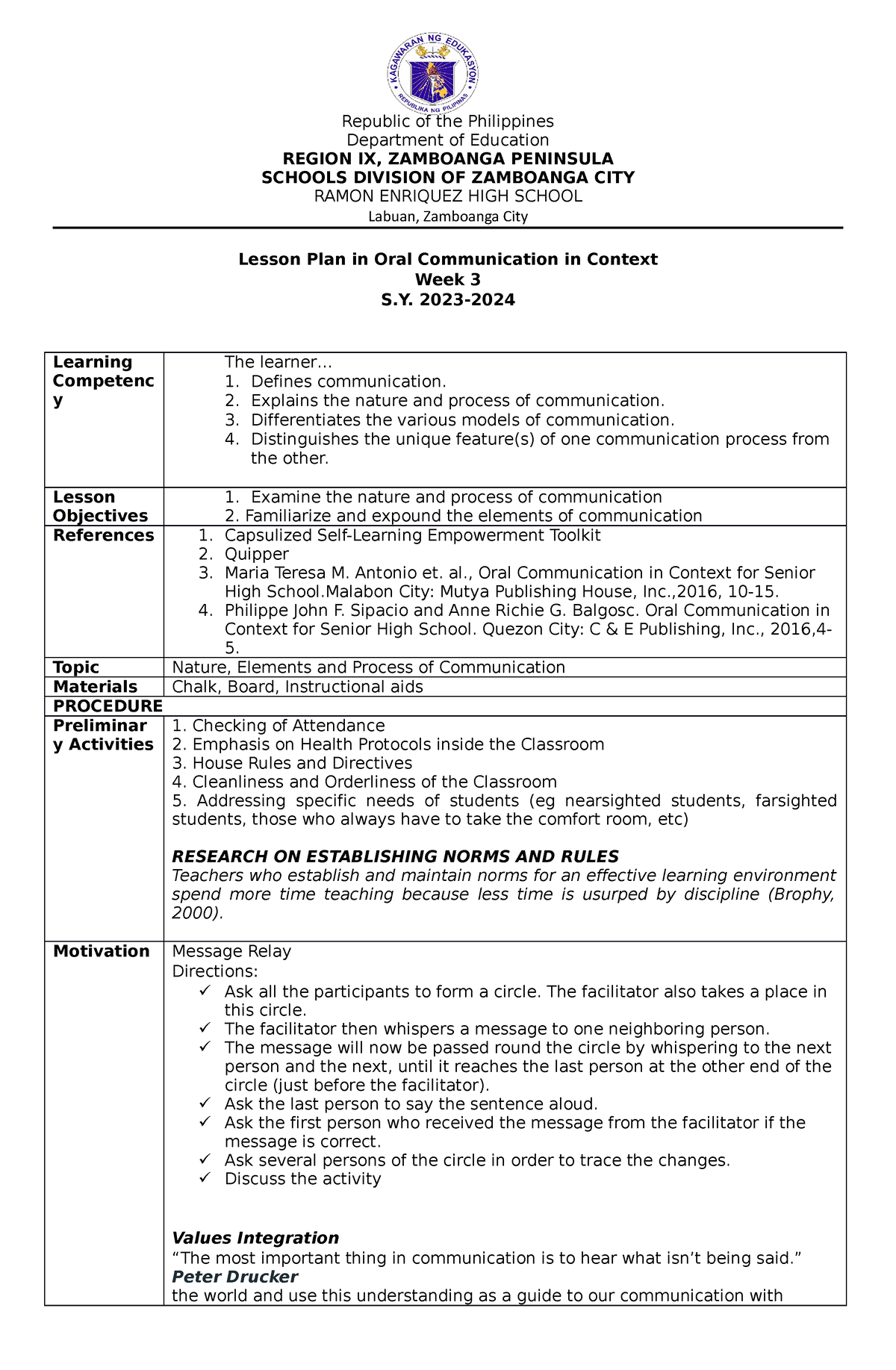 DLL Q1 WEEK 003 - DSDD - Republic of the Philippines Department of ...