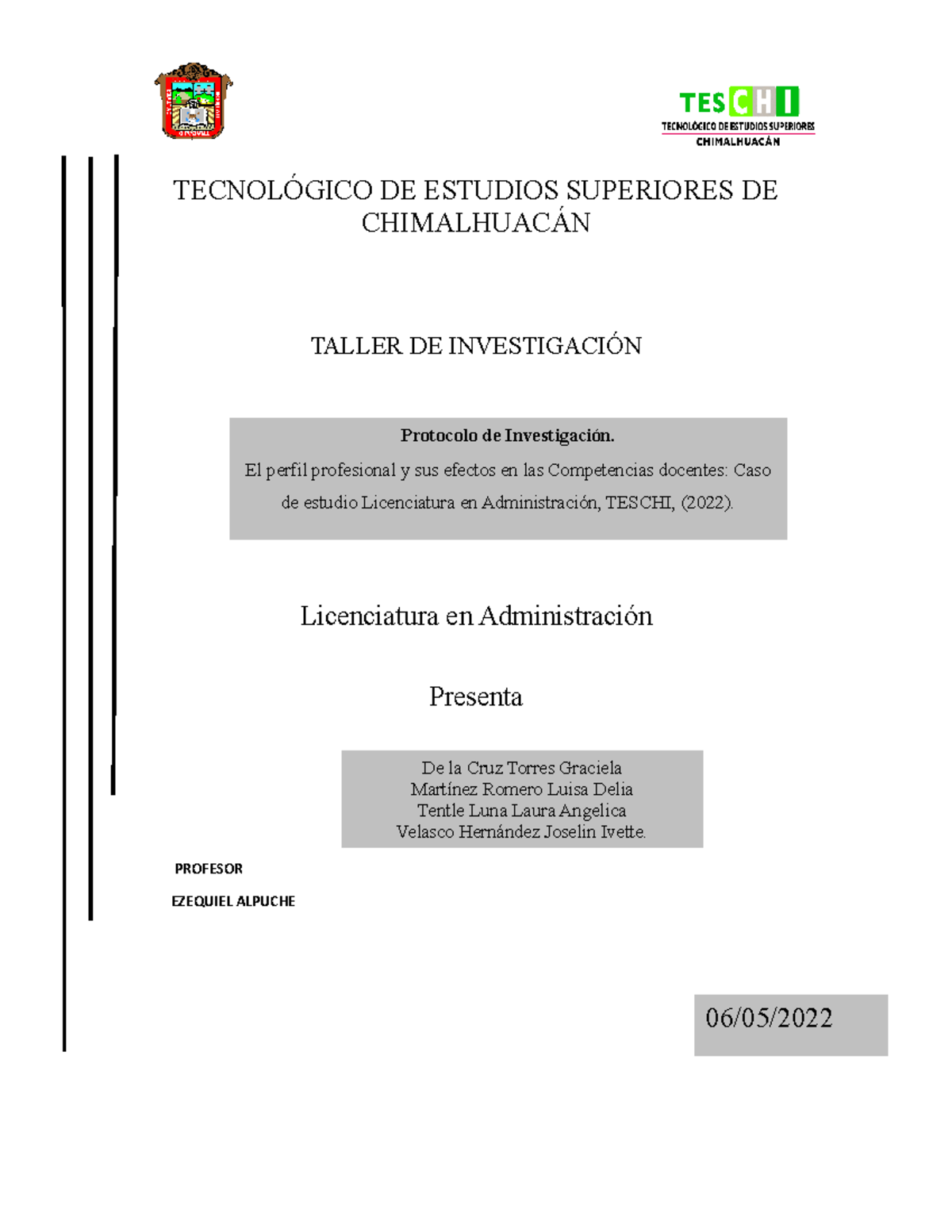 Protocolo de Investigación - TECNOLÓGICO DE ESTUDIOS SUPERIORES DE ...
