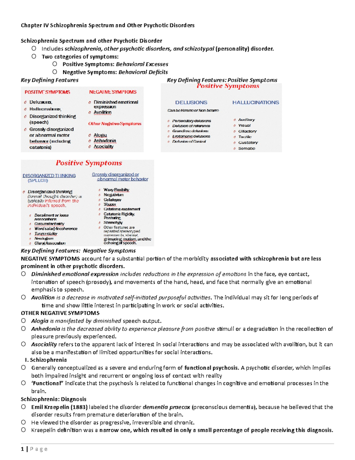 Chapter 4 Schizophrenia Spectrum and Other Psychotic Disorders - O Two ...