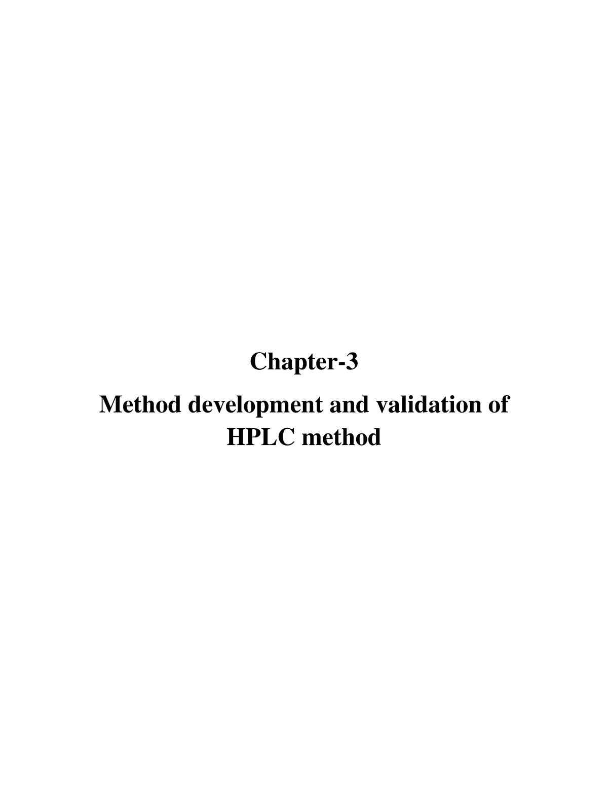 thesis hplc method development and validation