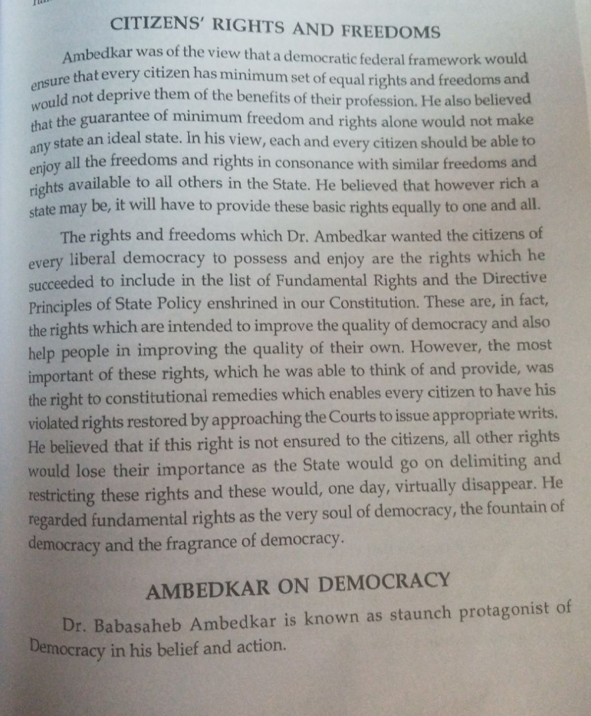 BR Ambedkar on Citizens Rights and freedom - Indian Political Thought ...