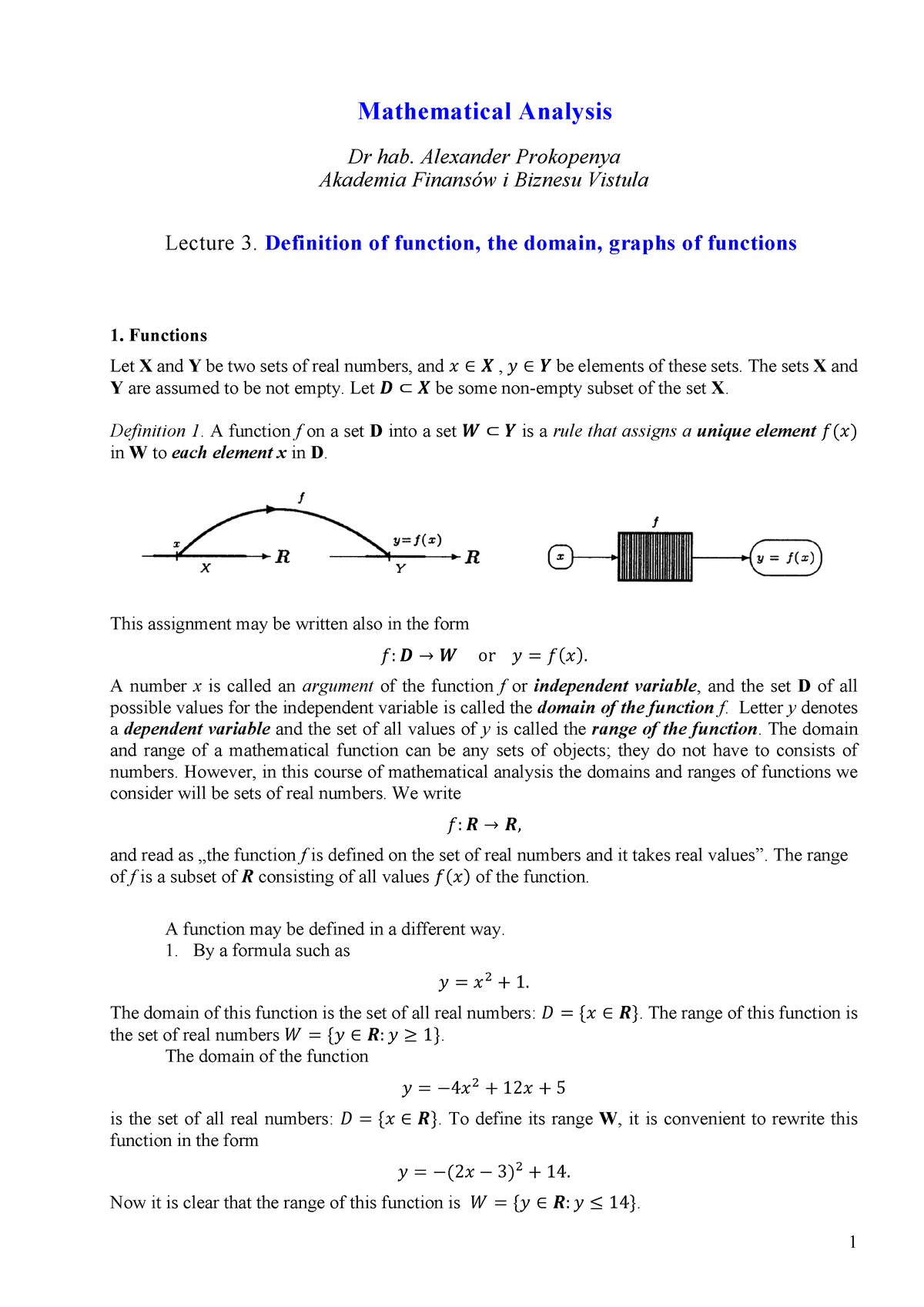 Math Analysis w 3 2020 Notatki z wykładu 3 Mathematical Analysis Dr