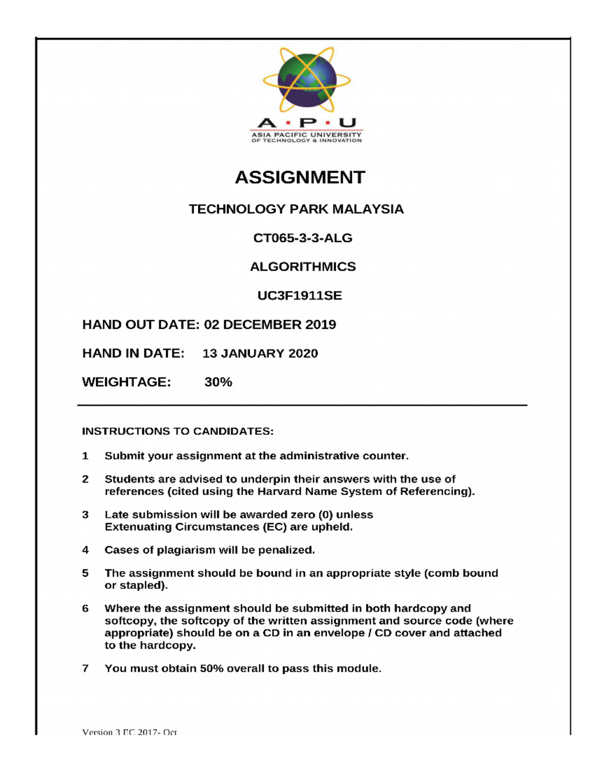 Algorithm Assignment part A B - ALGORITHMICS (CT065-3-3-ALG) GROUP ...