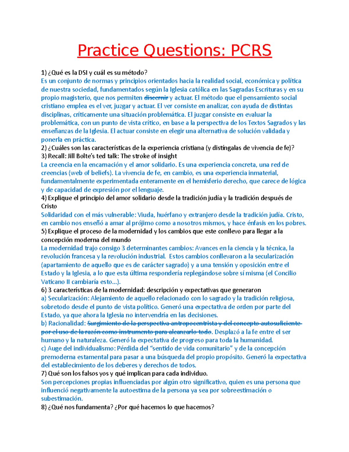Practice Questions PCRS Parcial Practice Questions PCRS ¿Qué es la