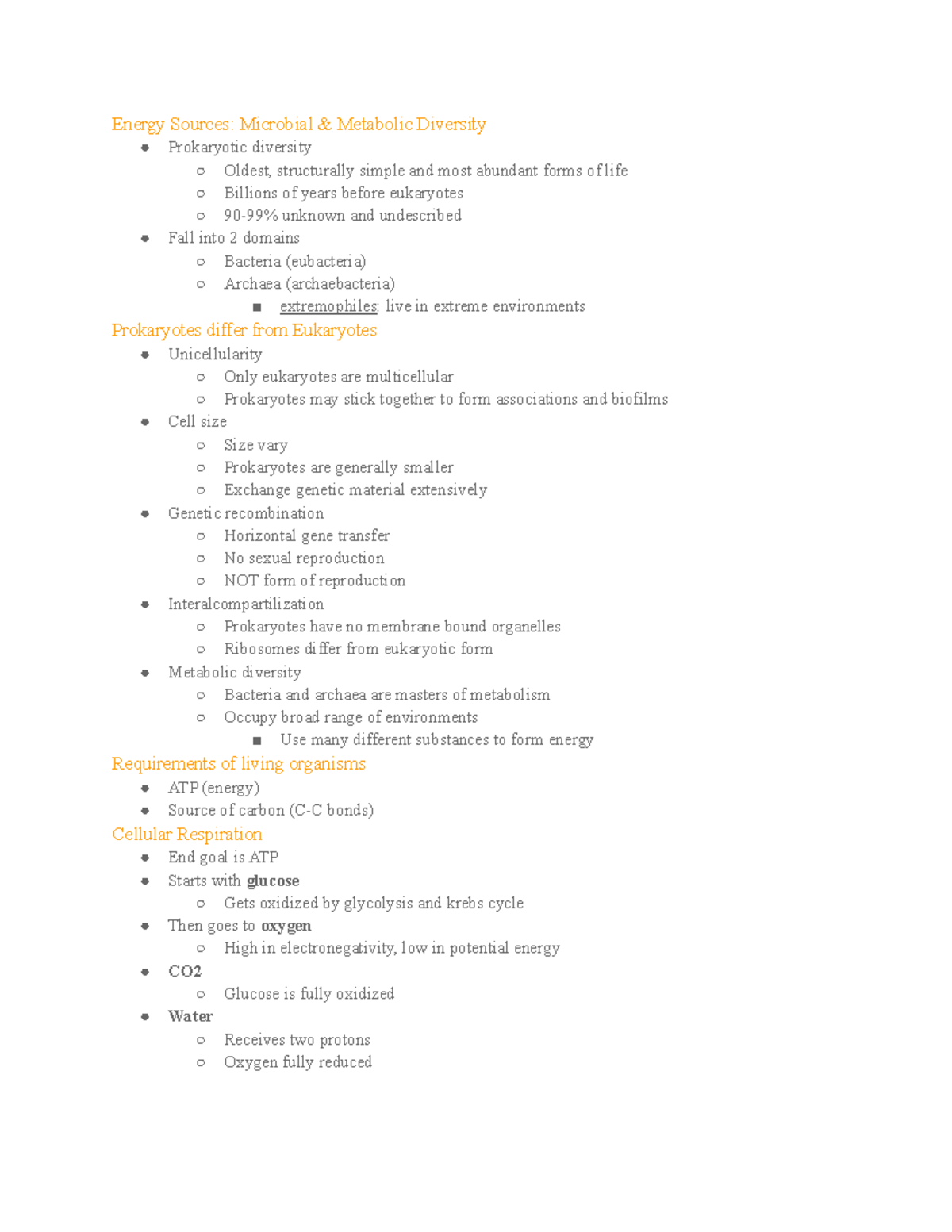 Bio 102 Unit 2 Unit Two Notes Energy Sources Microbial Metabolic Diversity Prokaryotic Bio 102 Unit 2 Unit Two Notes Energy Sources Microbial Metabolic Diversity Prokaryotic