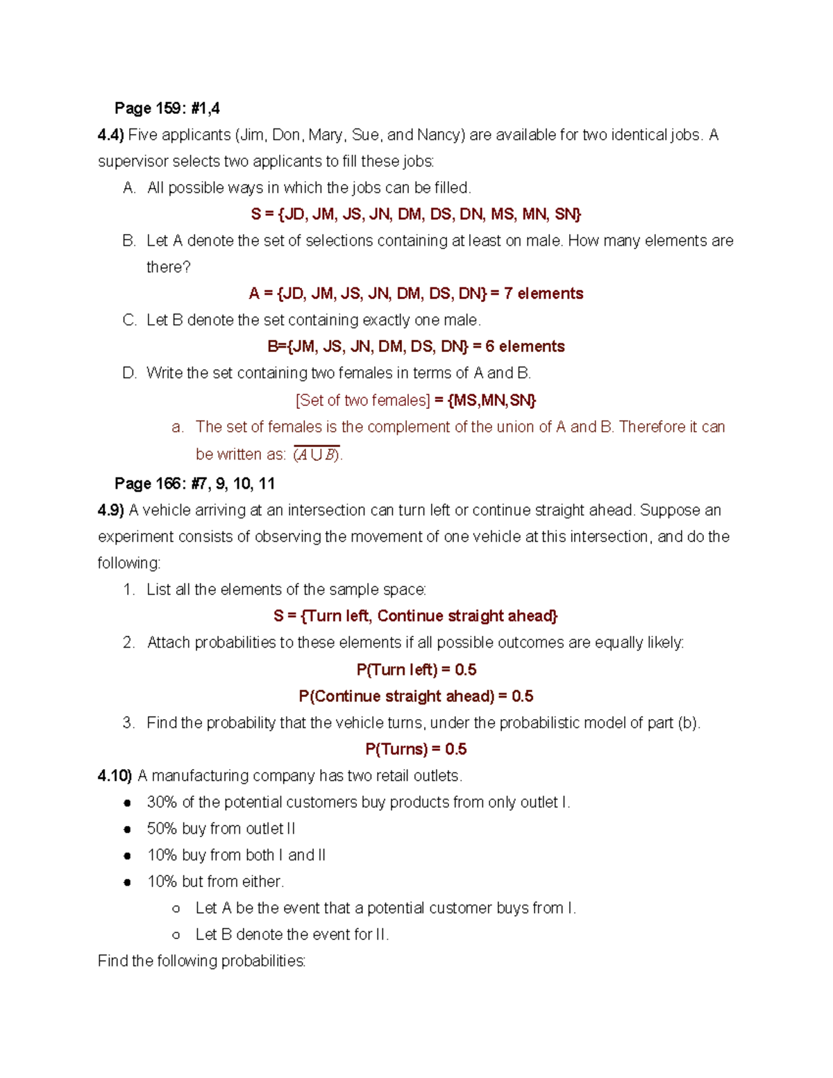 Statistic and Probability Homework 14S - Mathematics in the Modern ...