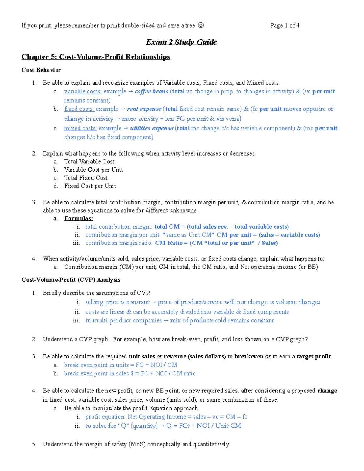 BUS 215 Exam 2 Study Guide - If You Print, Please Remember To Print ...