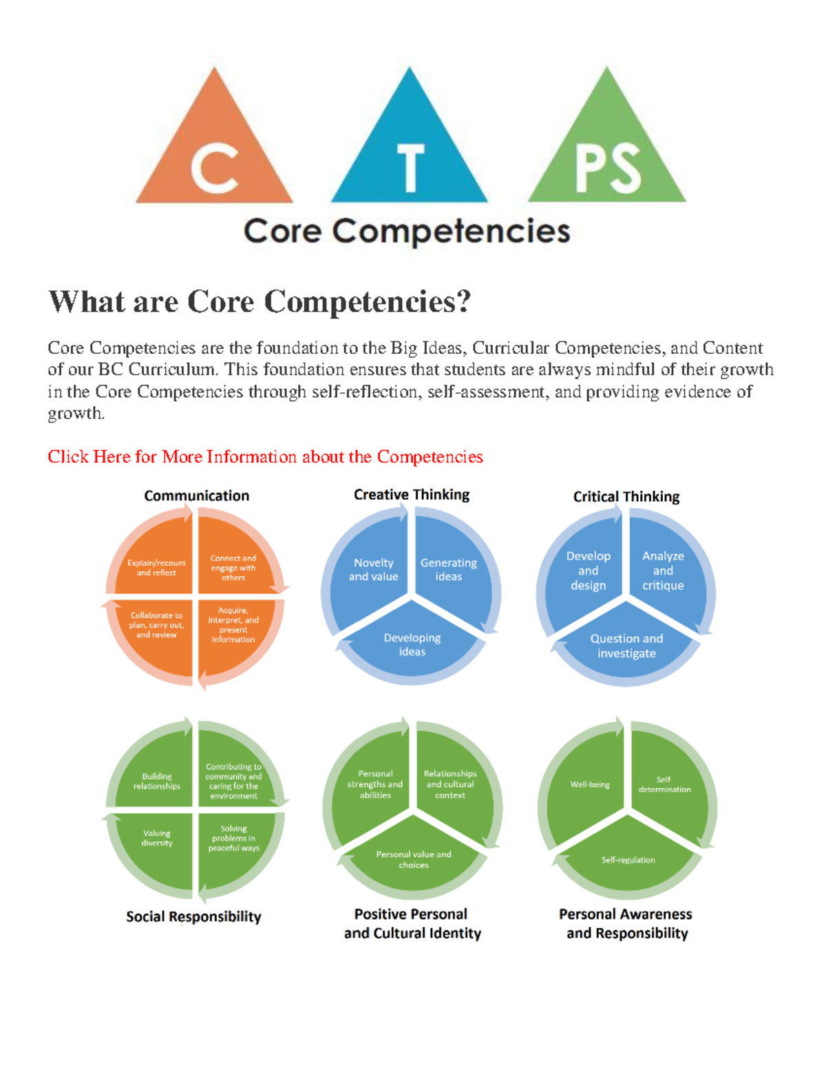 How to SelfAssess Using the Core Competencies (PDF) What are Core