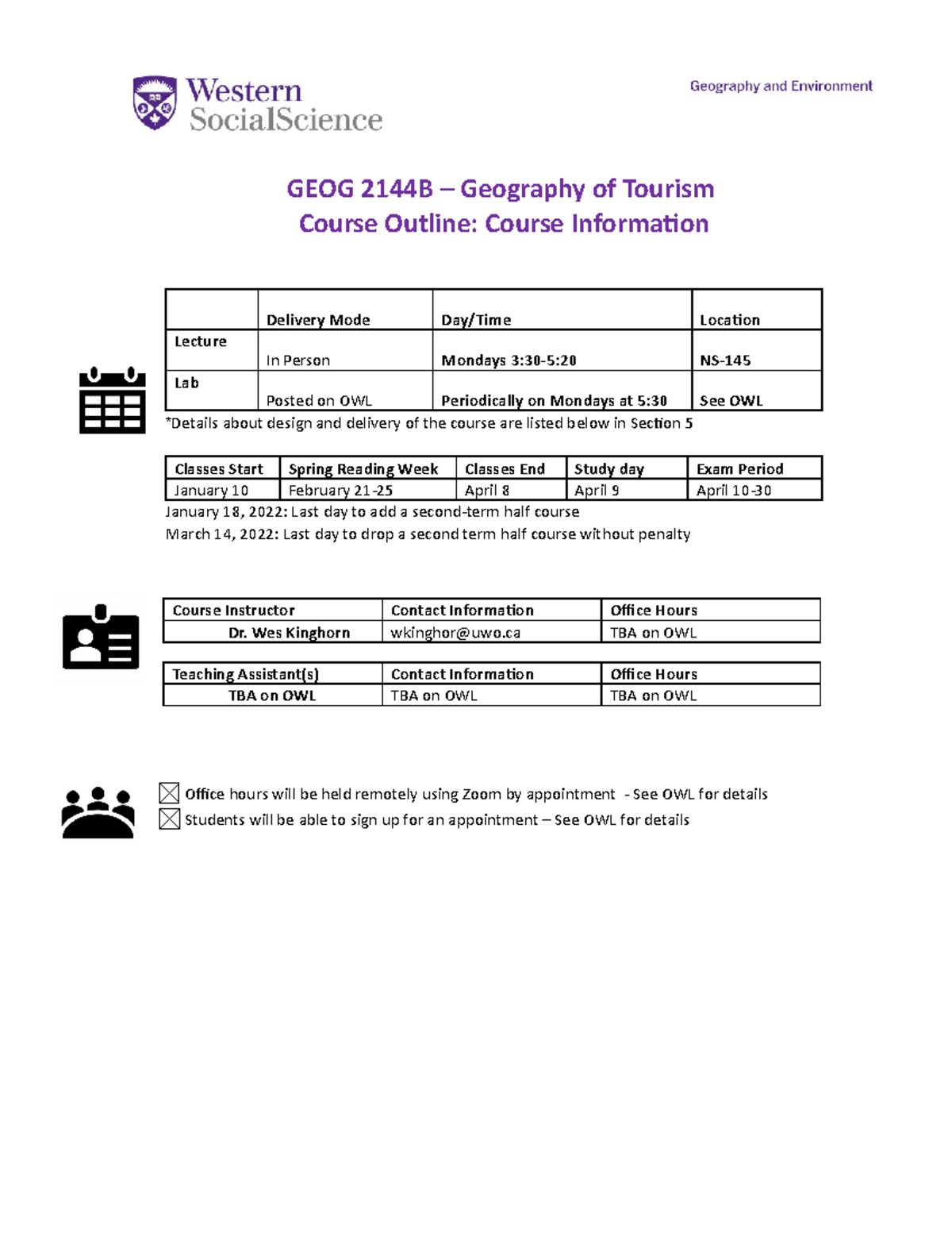 Syllabus - Geo 2144B - UWO - Studocu