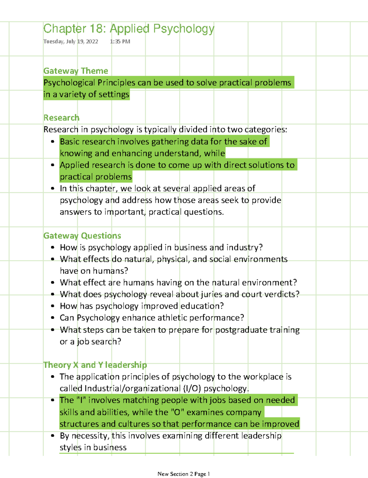 Chapter 18 Applied Psychology Gateway Theme Psychological Principles can be used to solve