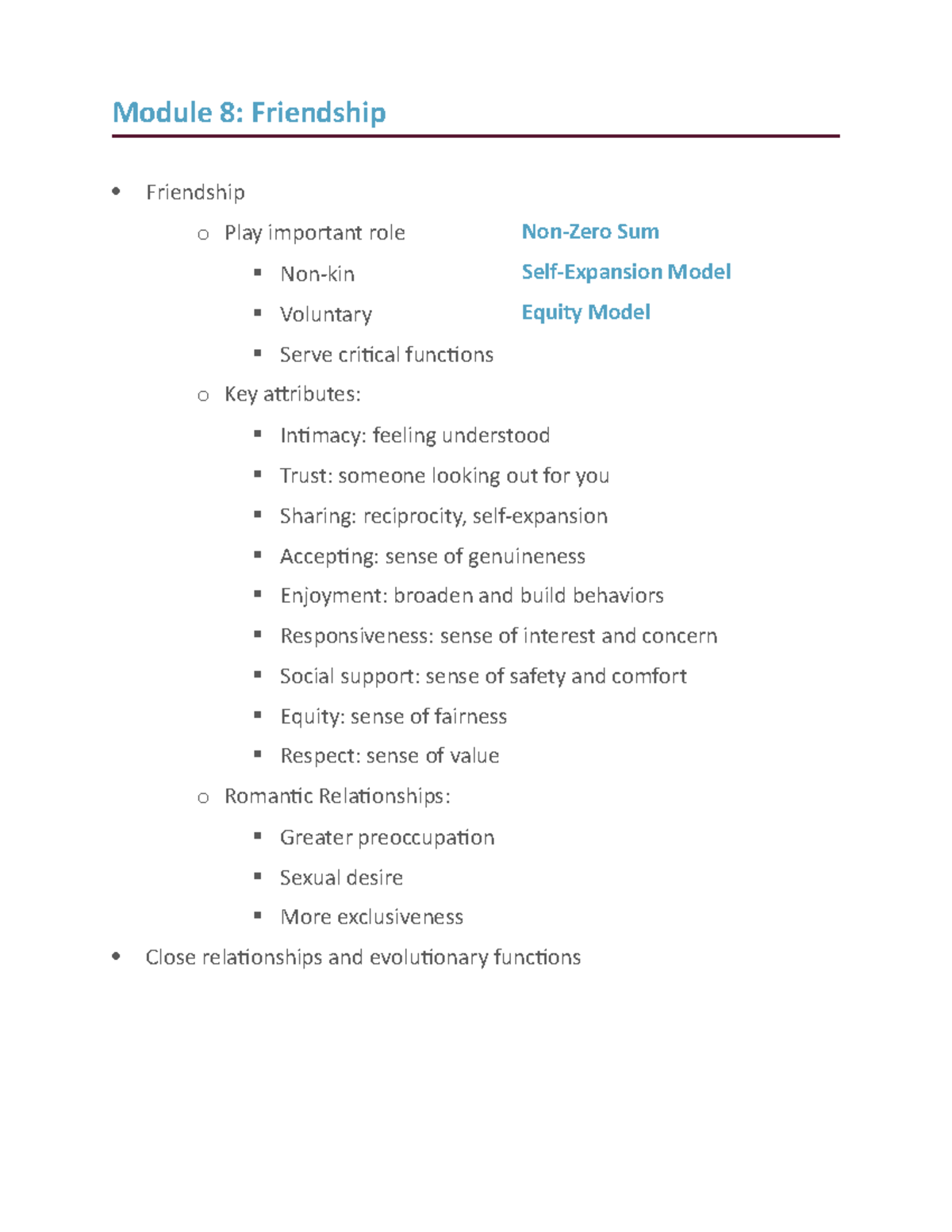 Module 8-Friendships - Lecture notes 8 - Module 8: Friendship ...