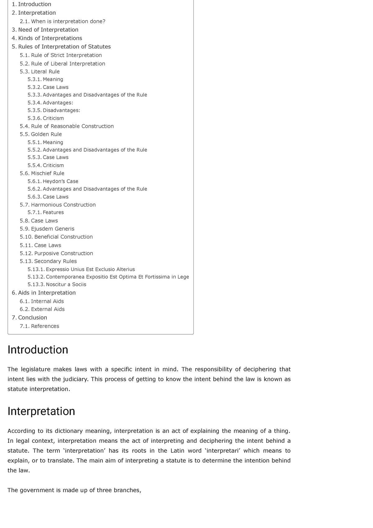 Rules Of Interpretation Of Statutes All You Want To Know - Introduction ...