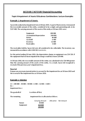 ACC-ACF2100 Lecture 3 Handout Solution - ACC2100 / ACF2100 Financial ...