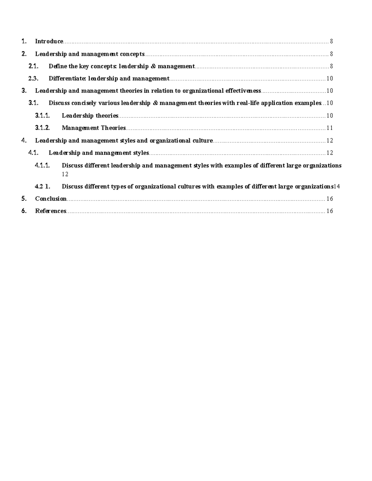 Leadership- Management - 4.1. Discuss different leadership and ...