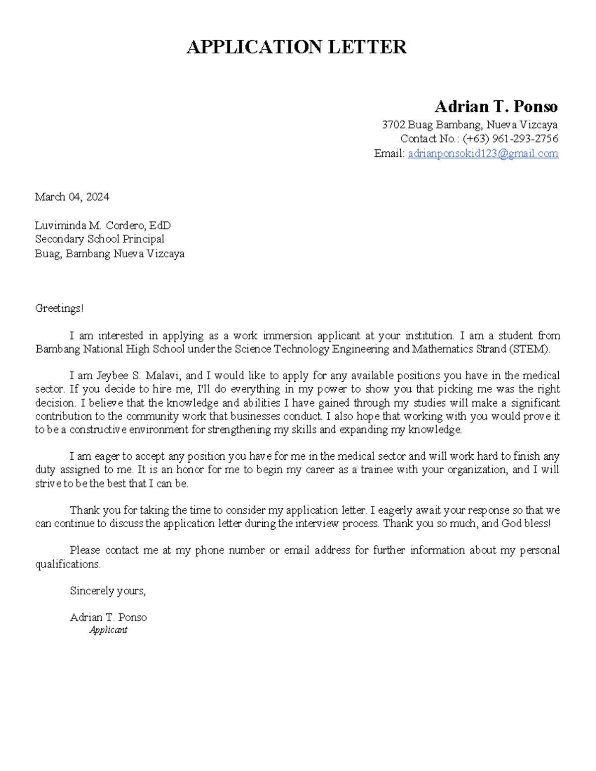 Resume and Application APPLICATION - Thumb 1200 1553 