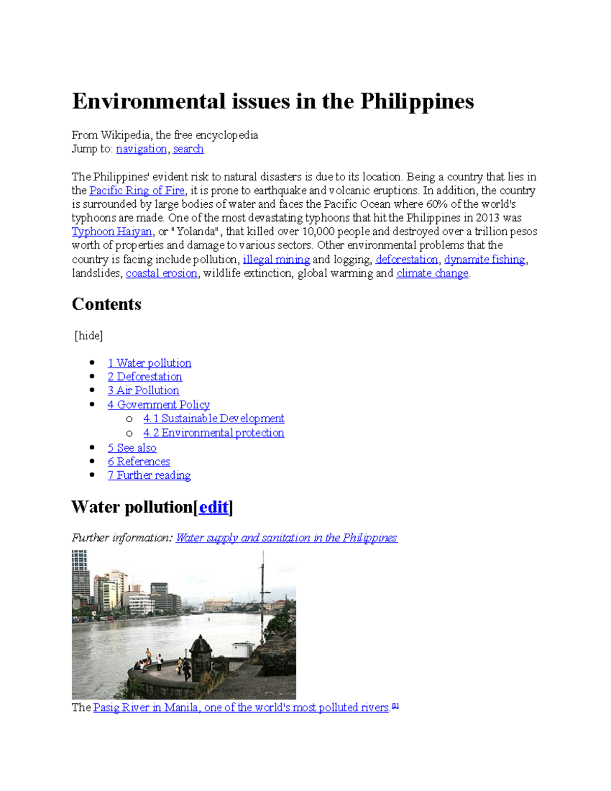 what are the environmental issues in the philippines essay