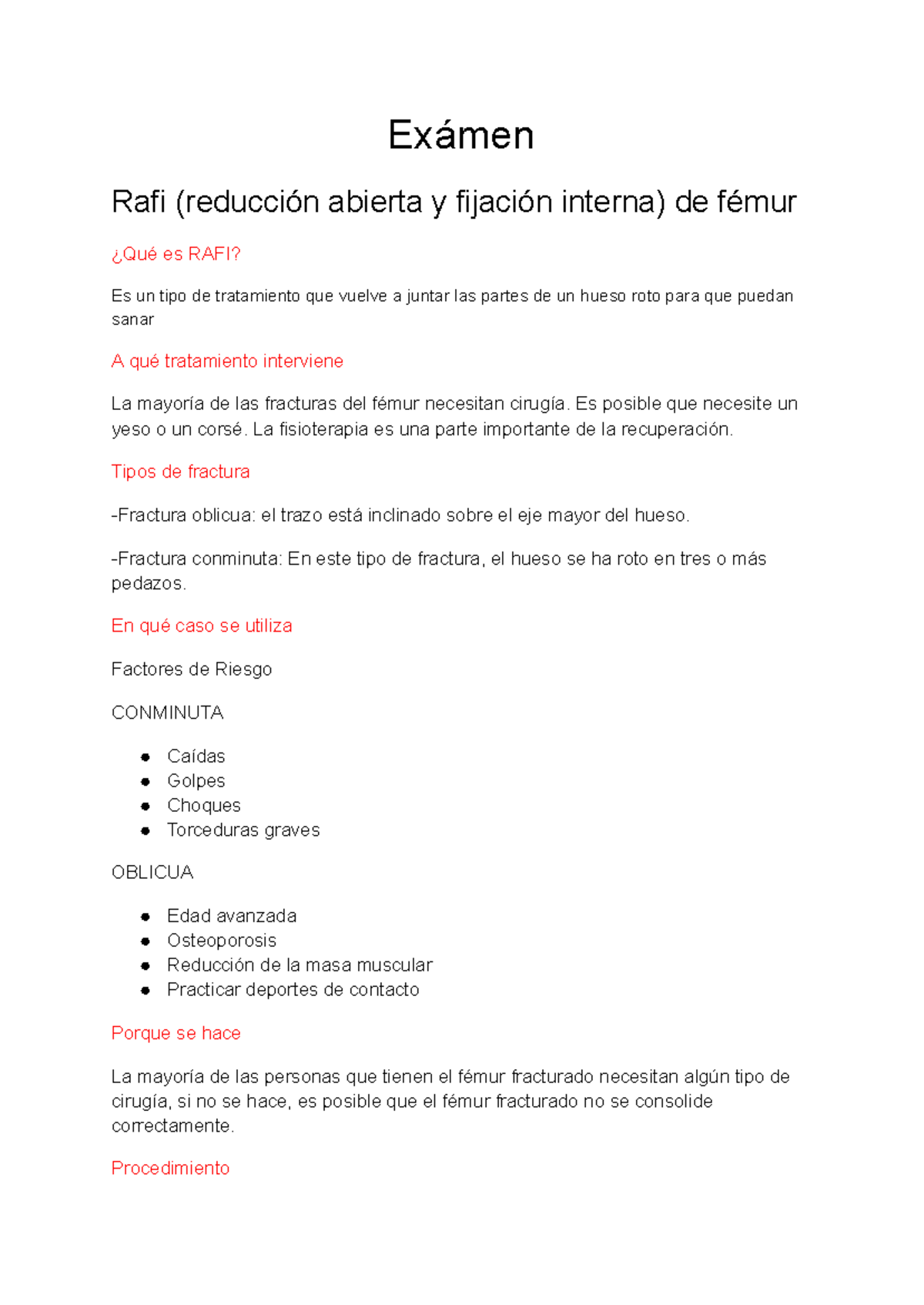 Exámen - Apuntes - Exámen Rafi (reducción abierta y fijación interna ...