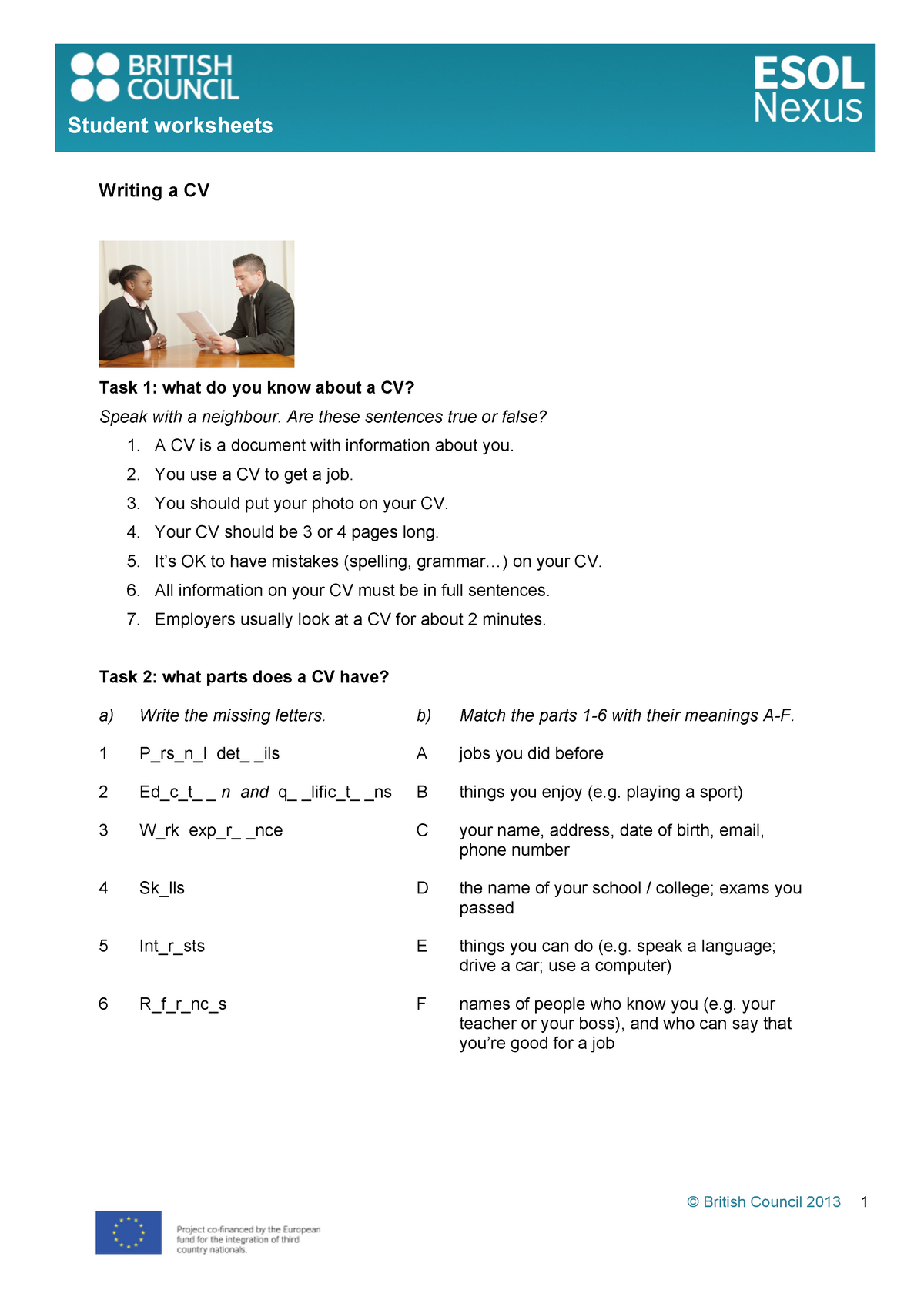 cv-writing-e2-student-worksheets-writing-a-cv-task-1-what-do-you