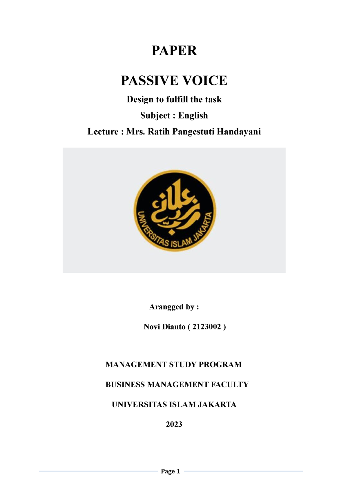 apa paper passive voice