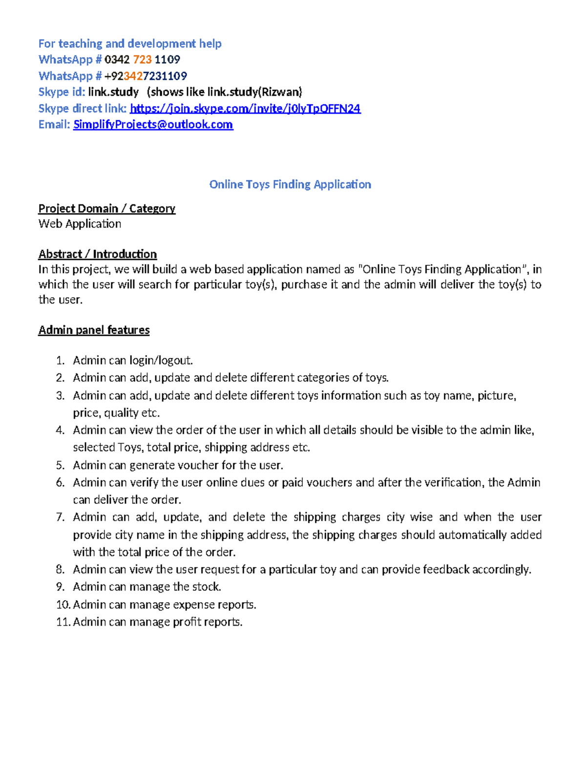 Online Toys Finding Application - For teaching and development help ...