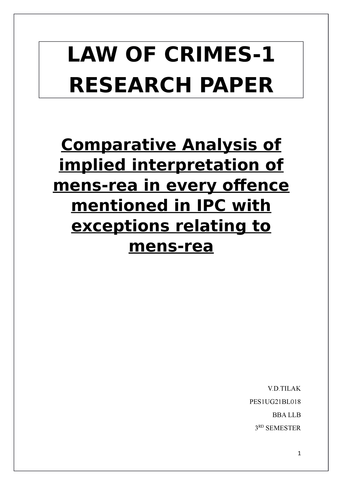 sex crimes research paper