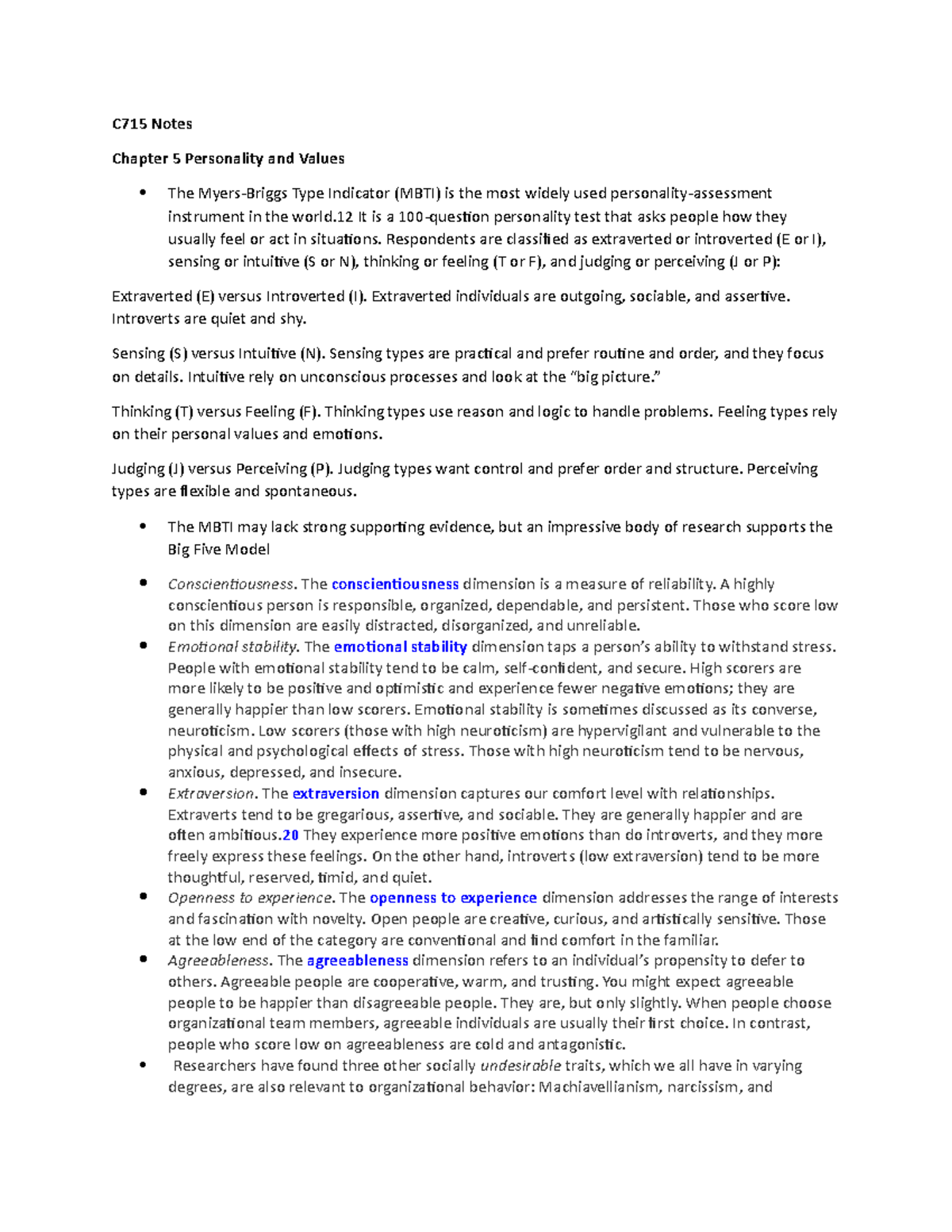 C715 Notes Taken Directly From The Study Guide. - C715 Notes Chapter 5 ...