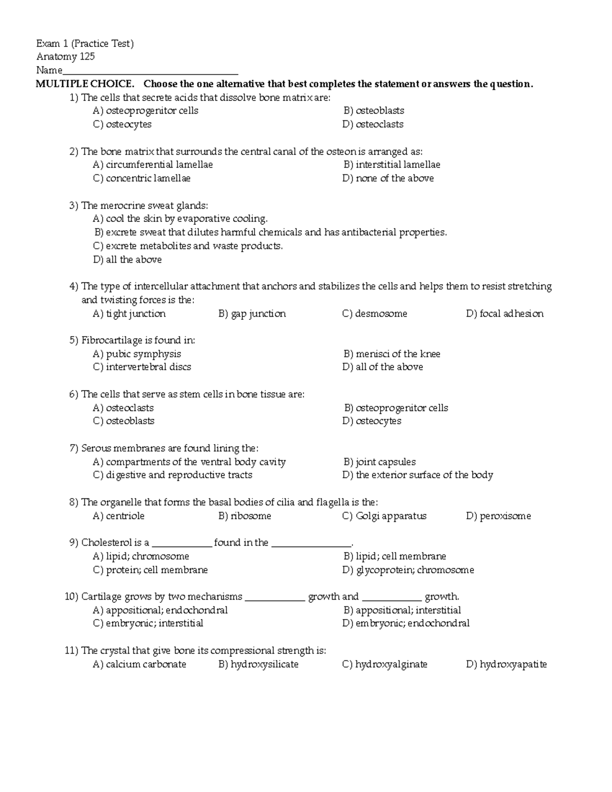 Anatomy & Physiology Test Anatomy & Physiology Final Exam 2 For Nursing ...