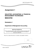 MAC3761 - Unisa - Management Accounting - Studocu