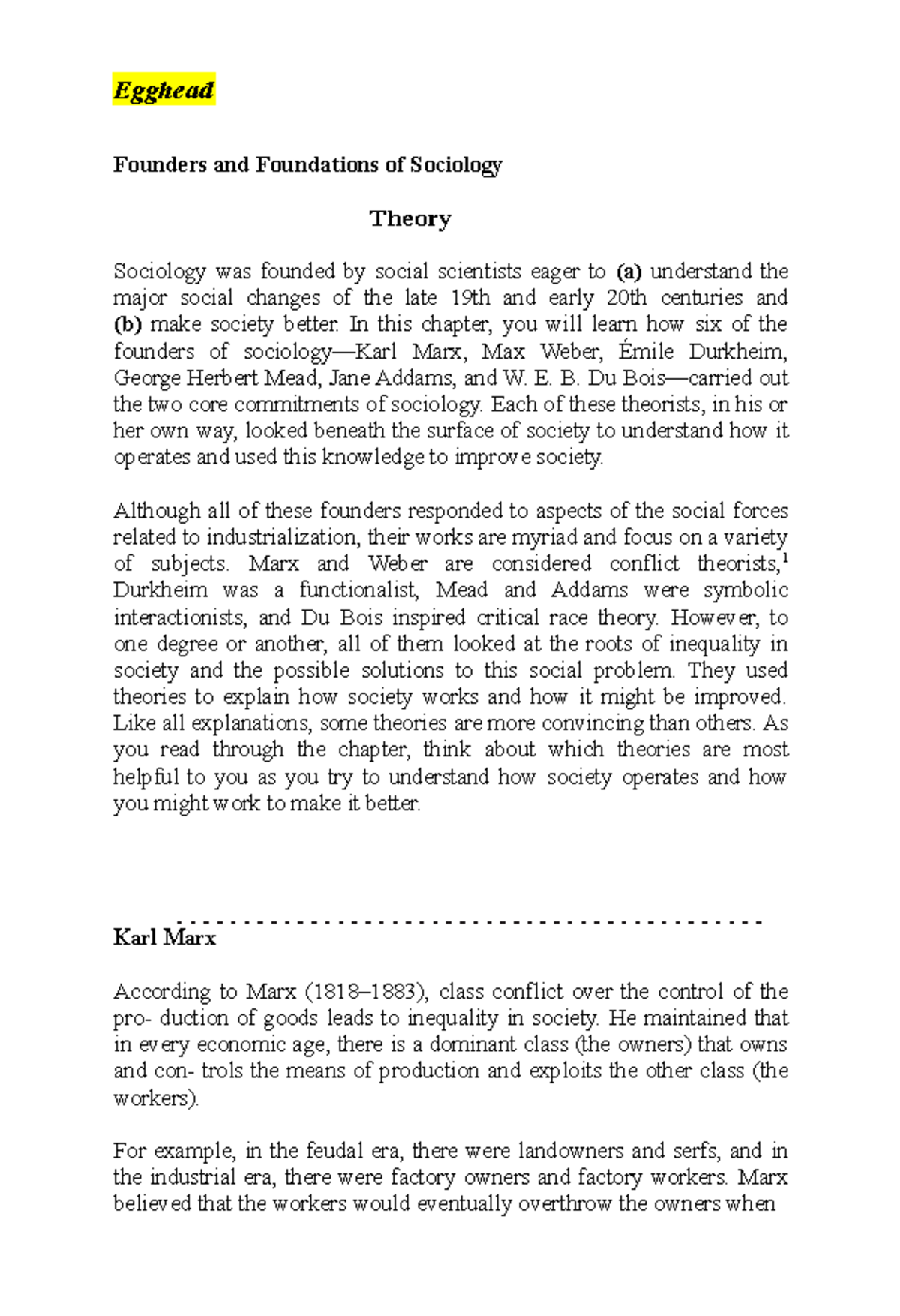 All Founding Fathers of Sociology Founders and Foundations of