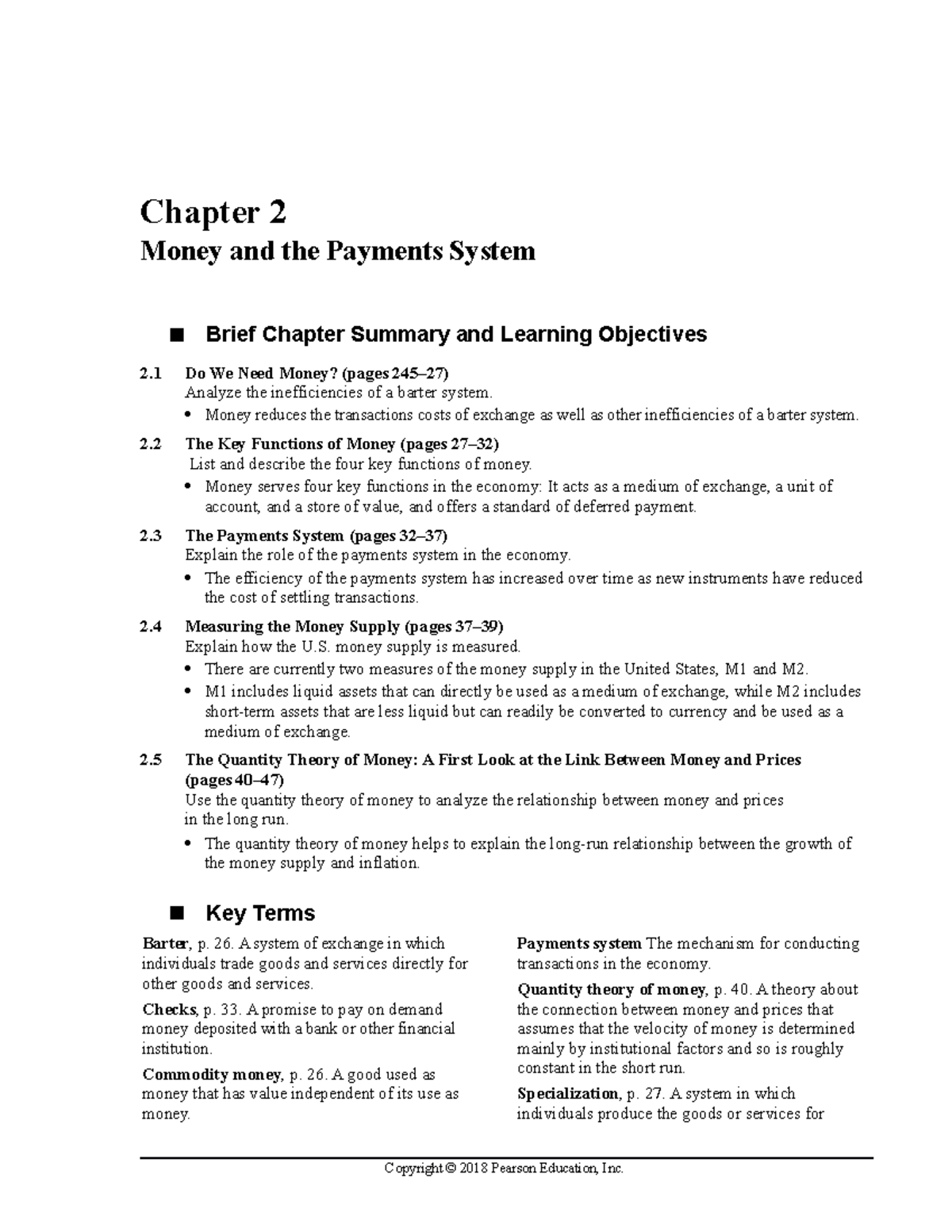 HO MB3e IM Ch2 - Monetary Economics Chap 2 note - Chapter 2 Money and ...