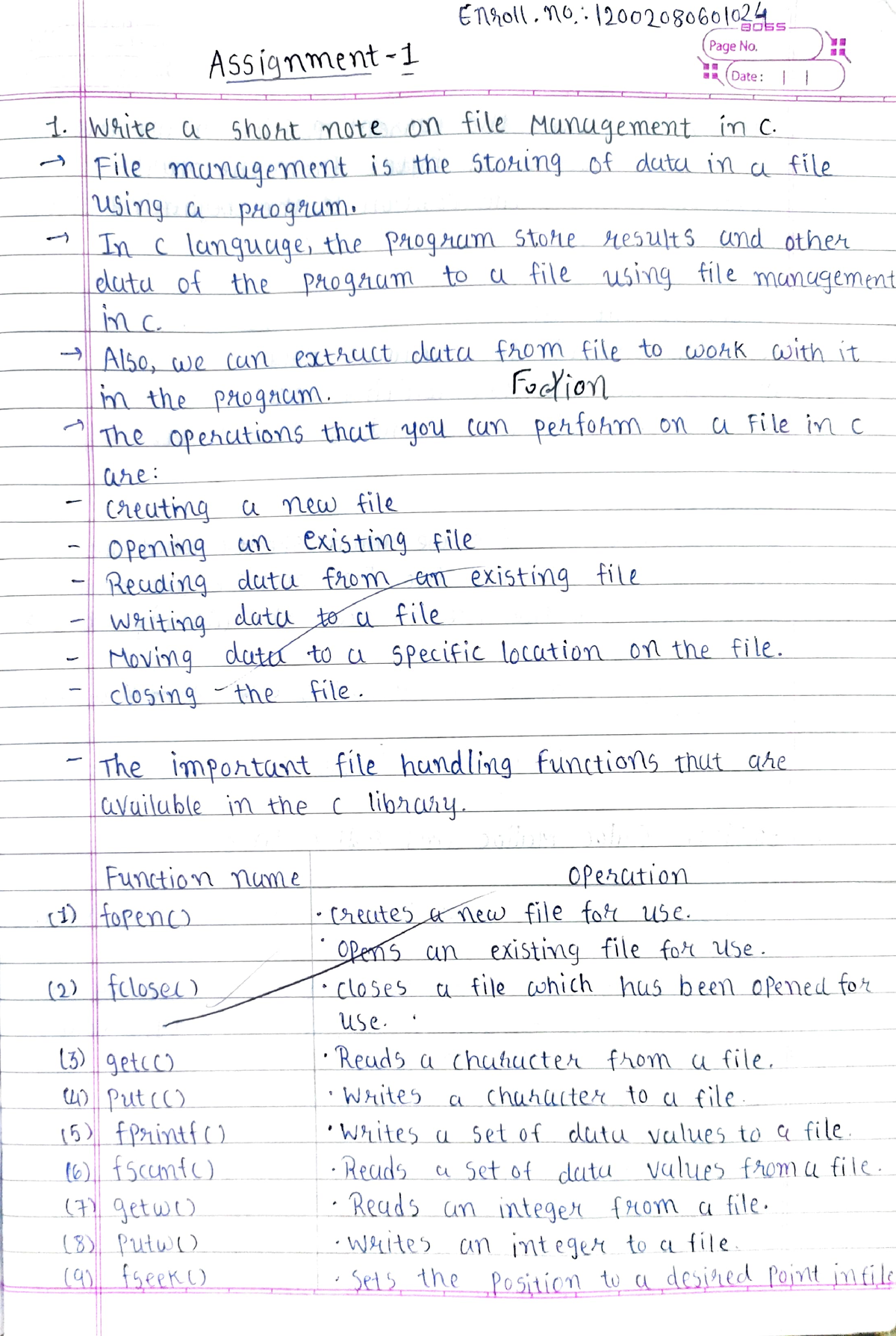 assignment in c language