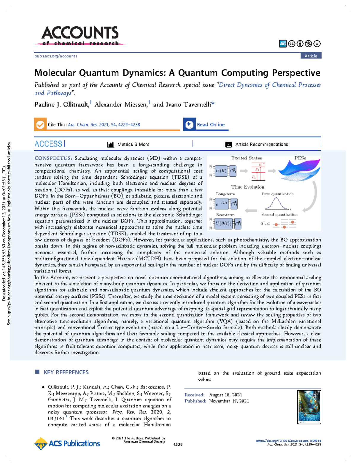Molecular Quantum Dynamics A Quantum Computing Perspective - Pauline J ...