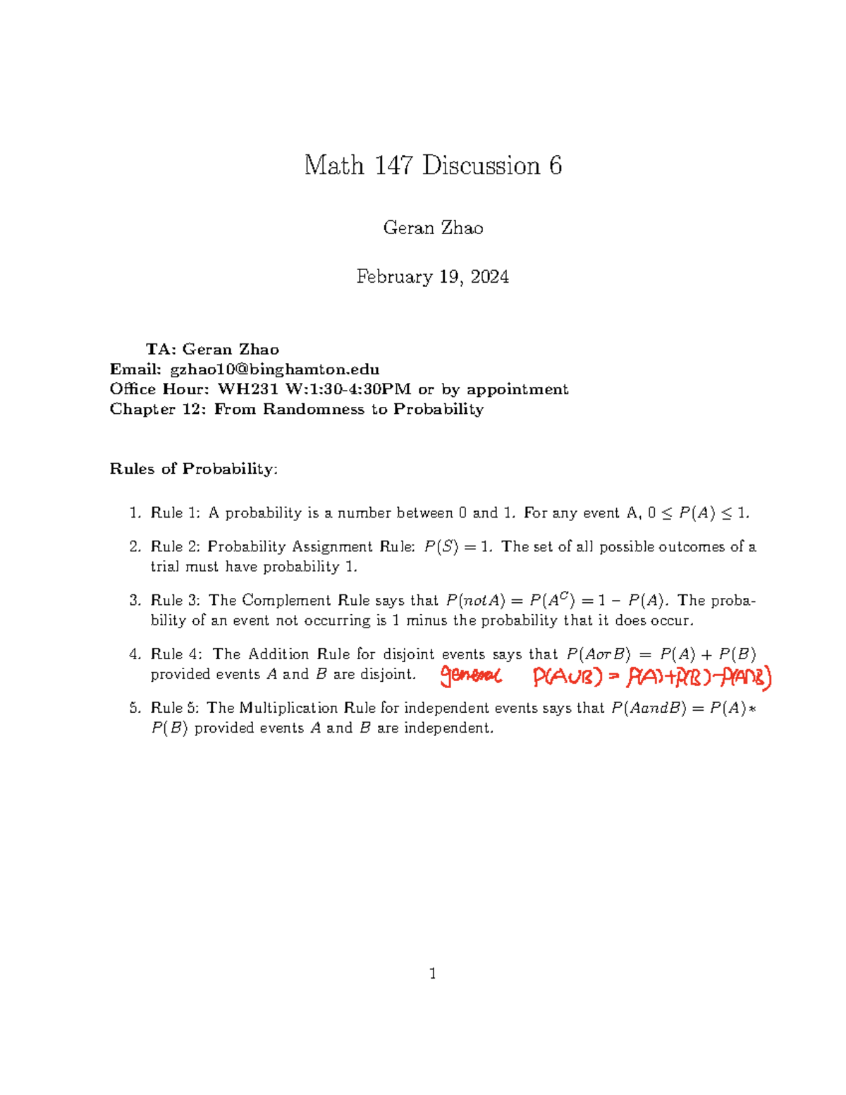 MATH 147 Discussion 6 (2) with solutions - Math 147 Discussion 6 Geran ...