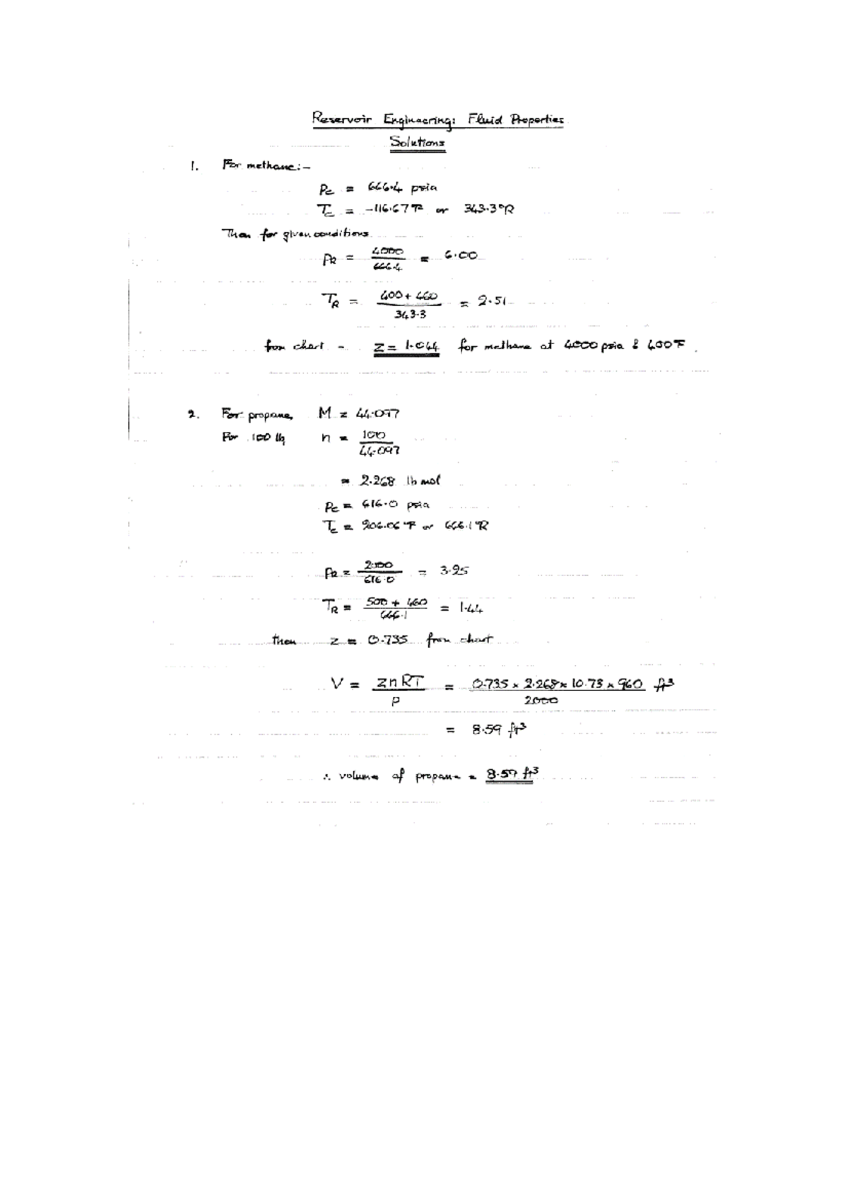 Z factor tutorial solutions Reservoir Engineering Studocu
