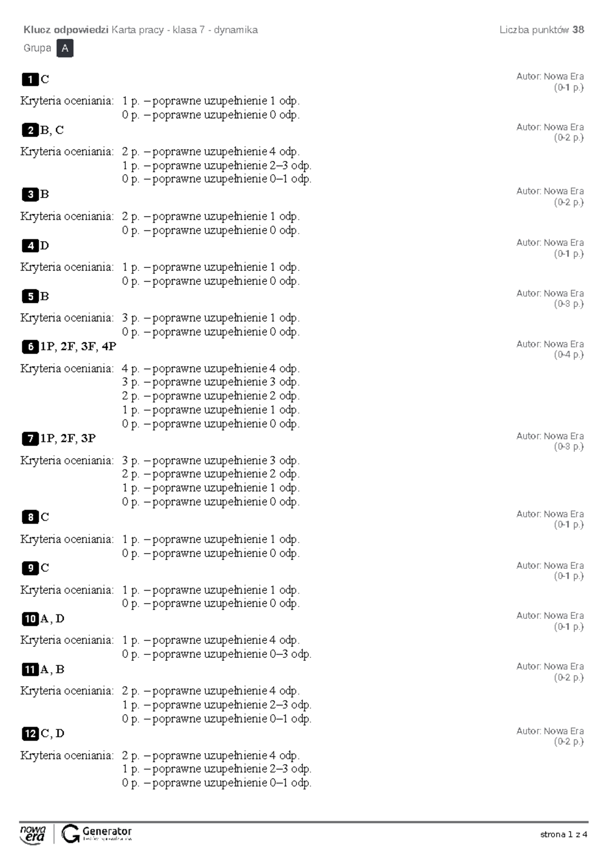 Sprawdzian Dynamika Klasa 7 Cichor www.studocu.com