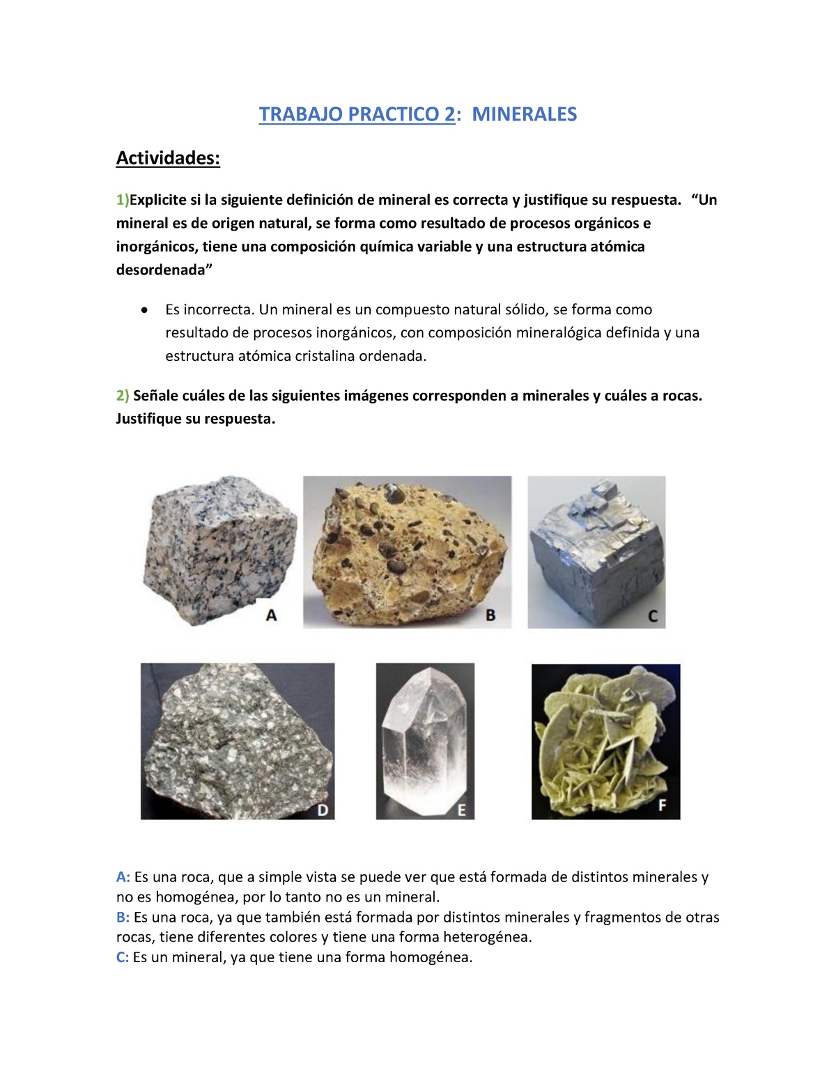 Propiedades de los minerales  Rocas y minerales, Minerales, Trabajos de  clase