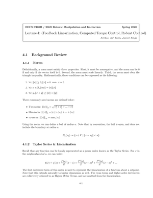 Scribe Lec5 - Abc - EECS C106B / 206B Robotic Manipulation And ...