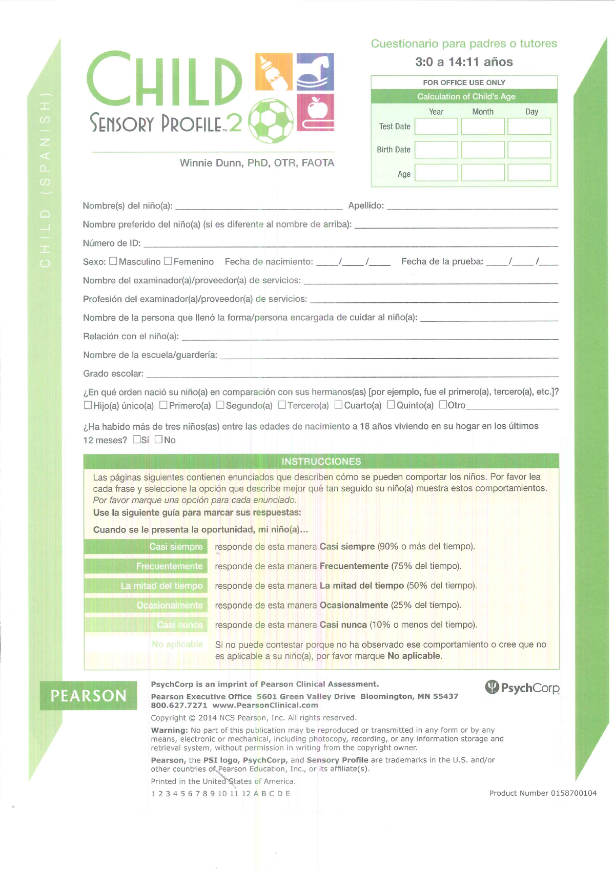 Sensory Profile 2 3 A 14 A os Terapia Ocupacional Studocu