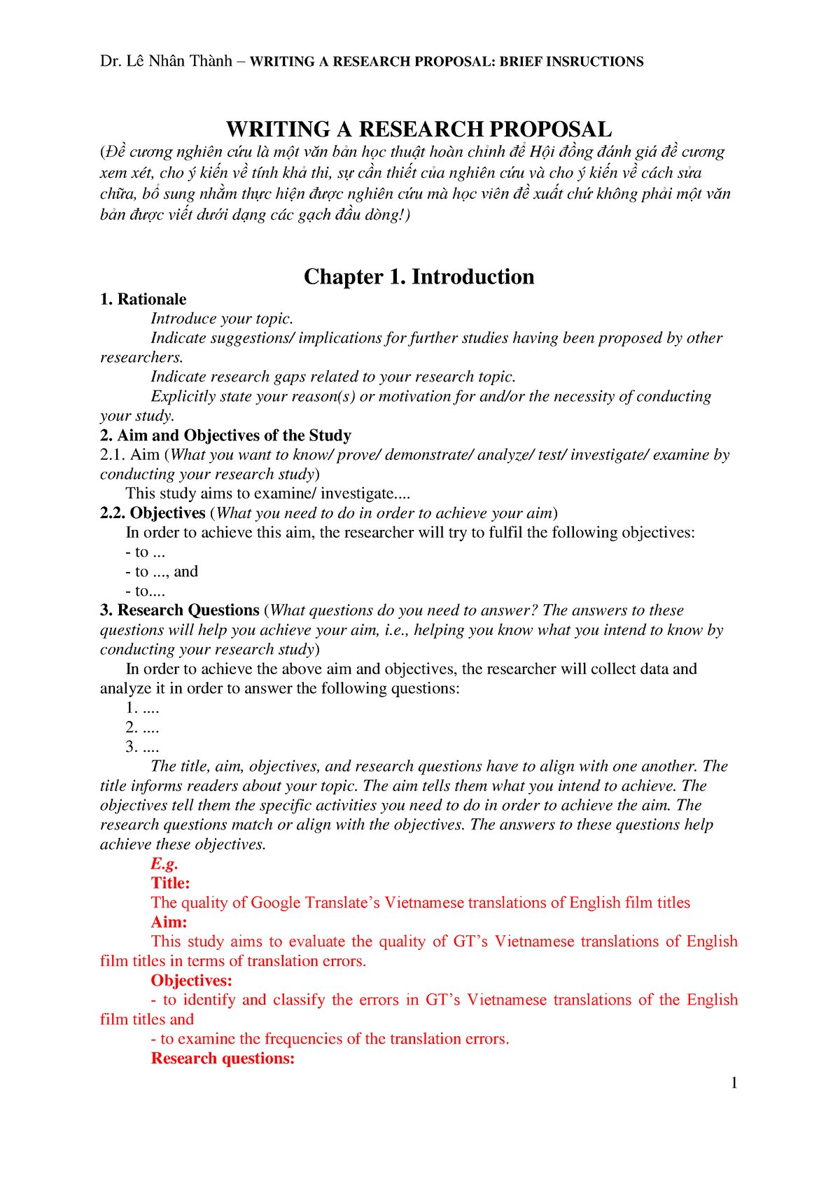 wasp writing an academic research proposal