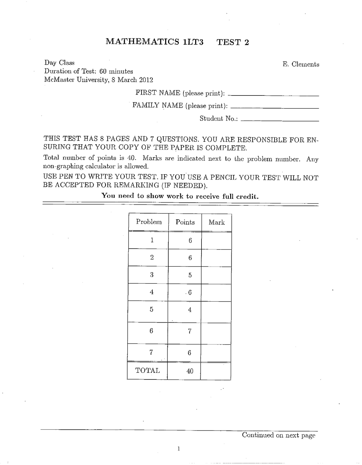 Exam 1 January 2015, questions and answers - Math 1X03 - Studocu