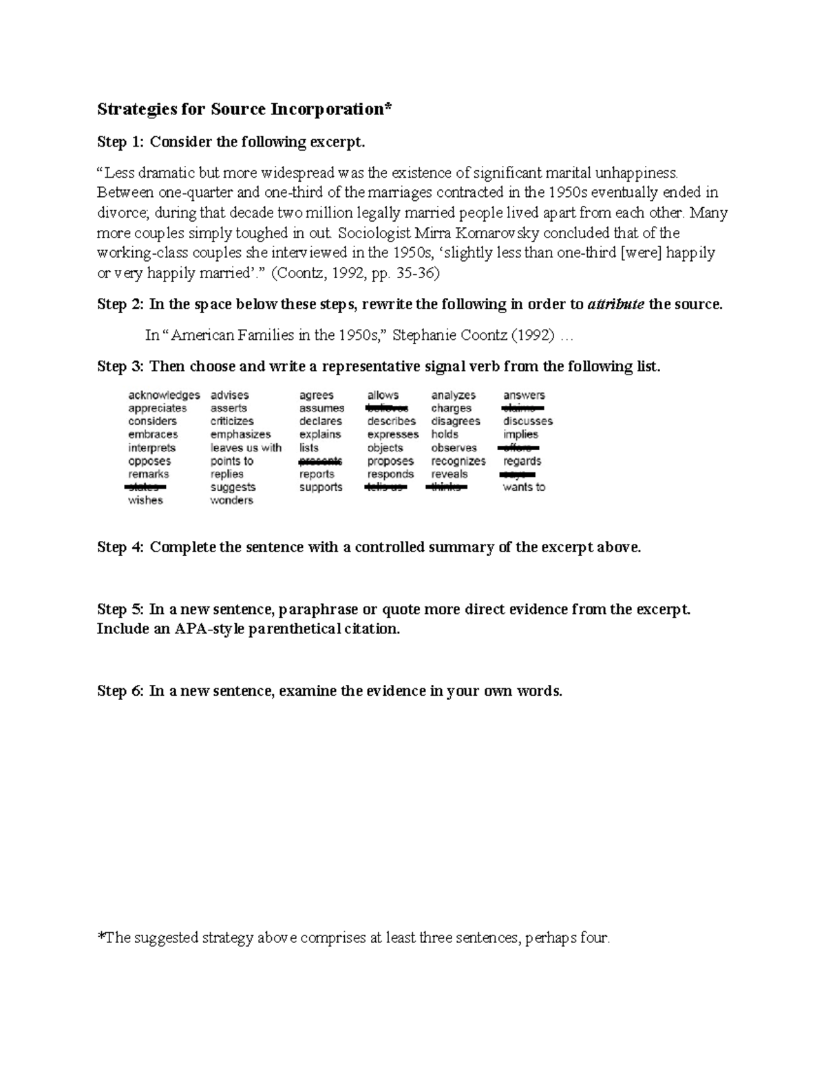 Strategies for Source Incorporation & Topic Sentence Transitions ...