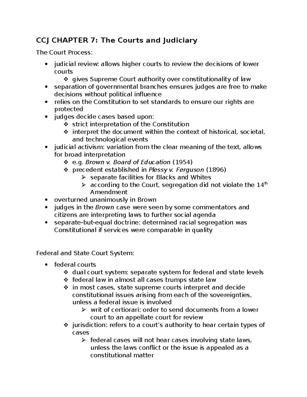 CCJ Chapter 7 Lecture notes from Intro to Crime and Justice. CCJ